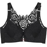 Floral Secrets Comfort Rose Bra for Womens, Front Closure Lace Comfy No Wire Bras Push Up Wire-Free & Seamless Bra