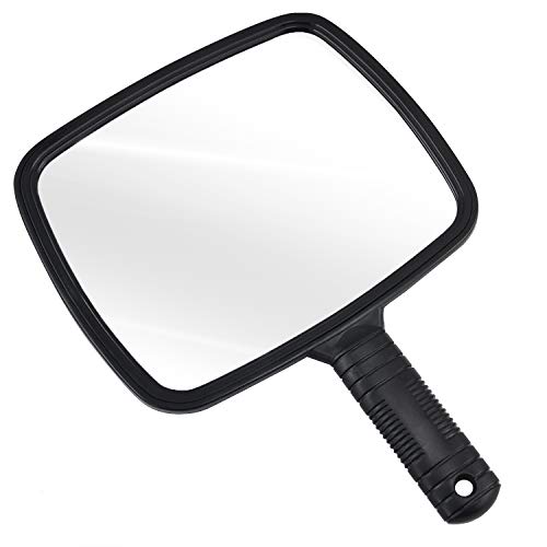 TRIXES Miroir de coiffeur manuel pour salons professionnels avec poignée - Miroir à Main Rectangulaire - Miroir de Barbier - Miroir Dentiste - Miroir Maquillage