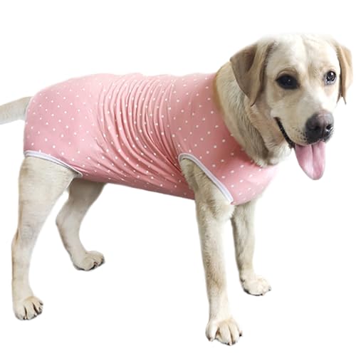 Image of Recovery Suit Post Surgery for Large Medium Dog, Spay Recovery Suit for Male and Female Dogs, Post Surgery Dog Onesie, Substitute E-Collar & Cone (Orange Pink-3XL)
