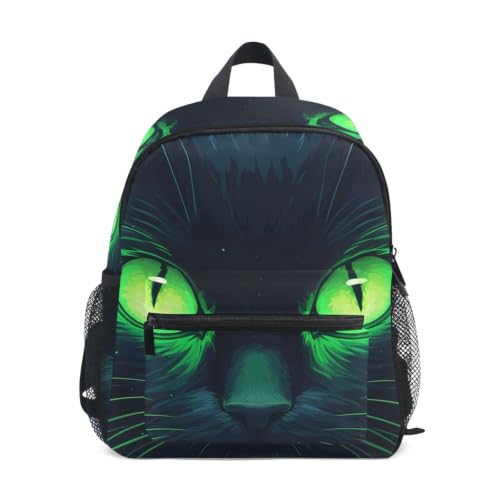 Sac à dos pour tout-petits oeil de chat vert cool avec sifflet de sécurité enfants 1-6 ans