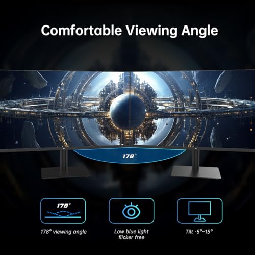 Image of KTC 32 Inch Curved Gaming Monitor, FHD 1080P 165Hz PC Monitor, 1500R, 122% sRGB with HDR, FreeSync Premium, HDMI 2.0x2, DisplayPort 1.4, VESA Compatible, Tilt Adjustable, Eye Care, H32S17C