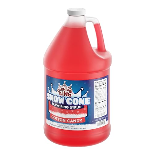 Carnival King Snow Cone Syrup 1 Gallon - Delicious Shaved Ice Flavoring for Slushies, Machines &amp; Parties (Cotton Candy)