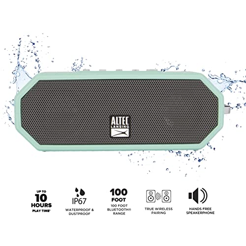 Altec Lansing Lifejacket H2O 4 - Waterproof Bluetooth Speaker, Durable & Portable Speaker With Voice Assistant, 10 Hour Battery Life & 100 Foot Range, Mint #TOP1