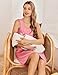 Ekouaer Maternity Nightgown Nursing Dress Labor and Delivery Gown Sleeveless Pregnancy Breastfeeding Dresses Blush Pink Small