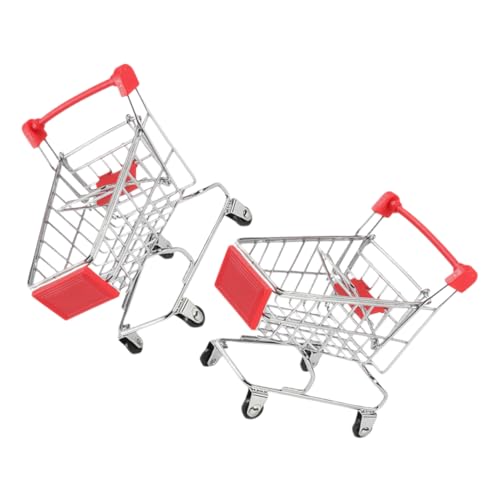 Yardwe 2 Piezas Mini Carrito de Compras de Juguetes Carro Almacenamiento Delgado Carrito de Compras en Miniatura Toy de Carrito de Compras Pequeño Carrito de Compras Planchar