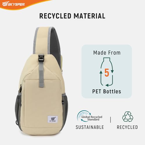 Image of SKYSPER Sling Bag RFID Cross Body Bag Recycled Crossbody Backpack Travel Daypack