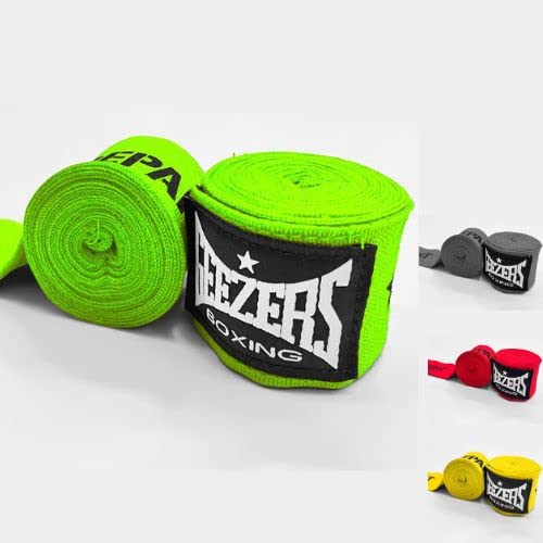 Geezers Boxing Prepare To Fight Hand Wraps for Inner Glovers, 3,4,5 Meter, with a hook and loop closure, Under Mitts Wrist Hand protection, punchbag, speedball, Sparring Training. (3M, Green)