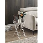 Clear Acrylic Small Folding Table,Round Tray Drink Table,for Office - Image 2
