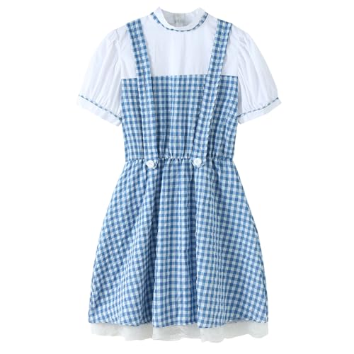 Disfraz de Vestido Azul de Cuadros para Niñas miniatura 2