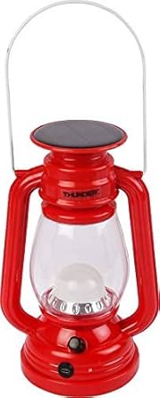 MUVAZI SOLOR LALTEN Light LED Red Plastic Table Lantern (25 cm X 13 cm, Pack of 1)
