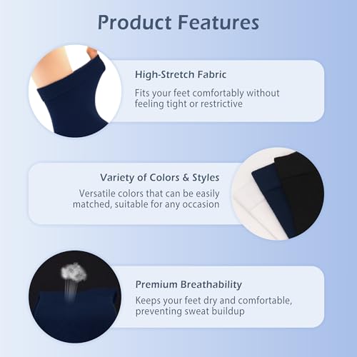 Image of Womens Viscose Bamboo Crew Socks Thin Casual Ultra Soft Colorful Above Ankle Socks Breathable Comfortable 3 /6 Pairs