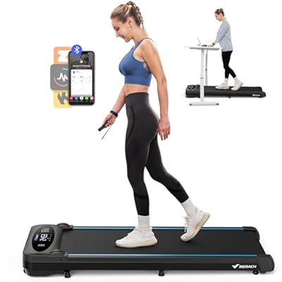 MERACH Walking Pad, Quiet Under Desk Treadmills for Home, Portable Walking Treadmill with Magnetic Remote Control, LED Display, APP