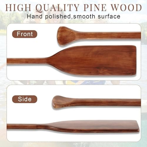 image for Silipull 2 Pcs 2.5-4 ft Wooden Canoe Oar Paddle, 30-48 Inches Paddle C