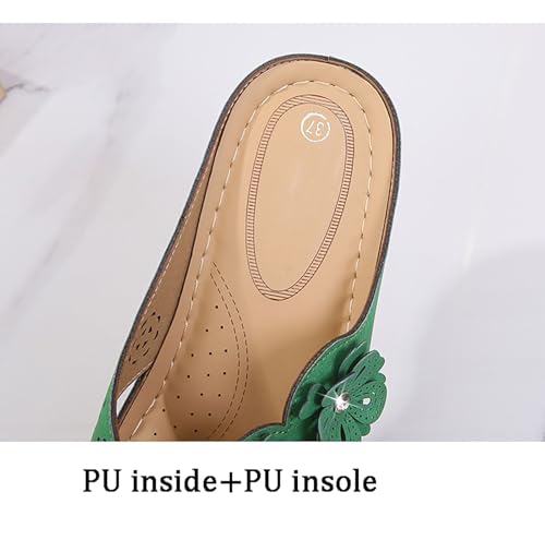 Wedge Sandals for Women Flip-Flops: Adjustable Hook Loop Flower Summer Womens Sandals Flip Flops3