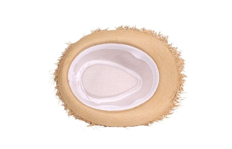 Sombrero Fedora de paja con flecos para mujer y hombre miniatura 4