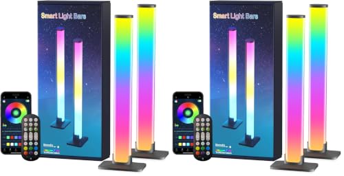 Image of Barhootao RGB Light Bar,Smart LED Light Bar for Room,16 Million Colors,Three Control Modes,Dynamic Music Sync Mode,213 Preset Modes,USB Interface(Without Adapter) (Pack of 2)