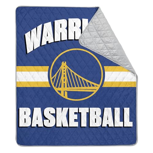 Northwest NBA Golden State Warriors Ball Strip Taffeta Outdoor Blanket, Foldable Camping, Picnic Ground Mat, 60 x 70 Inches