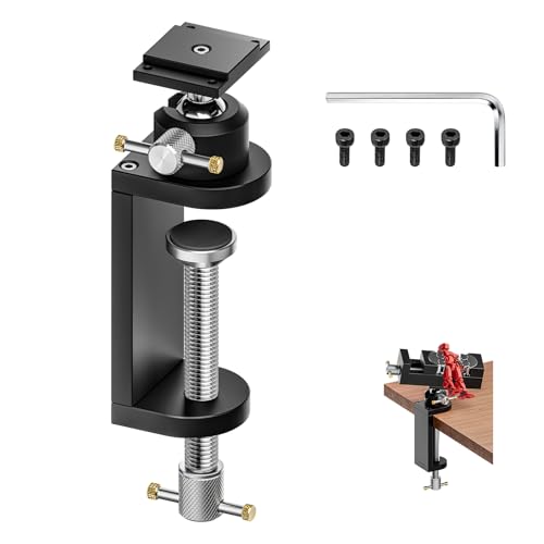 WhiteRhino Support d'étau rotatif, Base Pivotante 360° pour Étaux, Aluminium 6063 & Acier Inoxydable 304, Angle de Travail Réglable, Pour DIY, Bijouterie,...