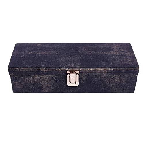 Jhola Basta Men and Women Watch Box|Watch Case|Watch Organizer for 5 Watches (Combat Blue)