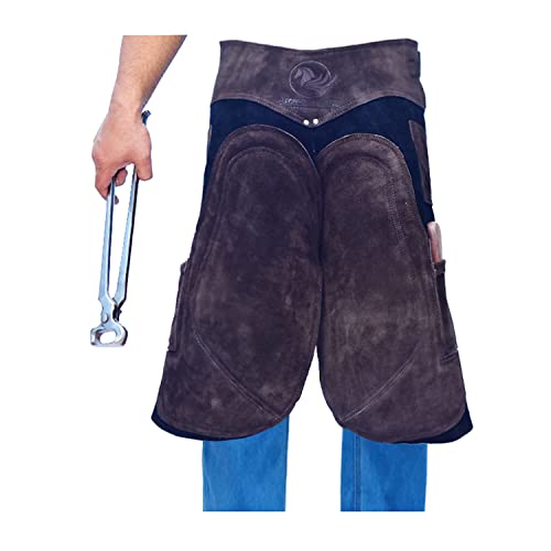 Tablier maréchal ferrant réglable en cuir suédé pour homme et femme