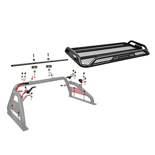 BLACK HORSE Atlas Roll Bar RB-BA1B - Black for Dodge 2000-2021 Ram 150/2500 / 3500 Ford F-150 Nissan Titan GMC Sierra 1500/2500/3500 Toyota Tundra Chevrolet Silverado 1500/2500 / 3500