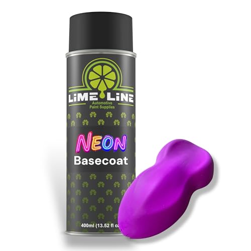 LiME LiNE Premium Automotive Basecoat Aerosol Spray Paint - Fast Drying- Custom Paint, Must Be Clearcoated! (Neon Purple)