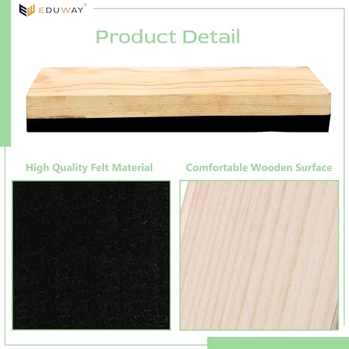 Image of Eduway Premium Non-Magnetic Whiteboard /Chalkboard Wooden Duster Eraser | Perfect Clean for Blackboard & Durable | Ideal for Teacher, Office, School, and Home | Pack of 1