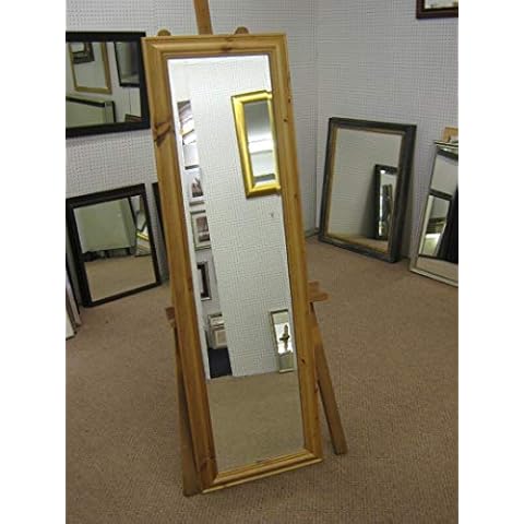 NEW LIGHT OAK STAINED SHAPED SOLID PINE LONG FULL LENGTH DRESSING MIRRORS Cover