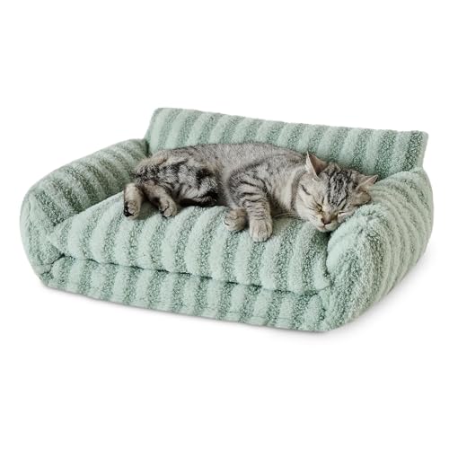 Hollypet Cat Bed Fluffy Plush Mutifuctional Double-Layer Soft Pet Couch