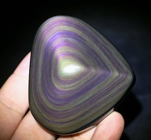 Cœur d'obsidienne œil de chat en quartz véritable de 150g de qualité supérieure