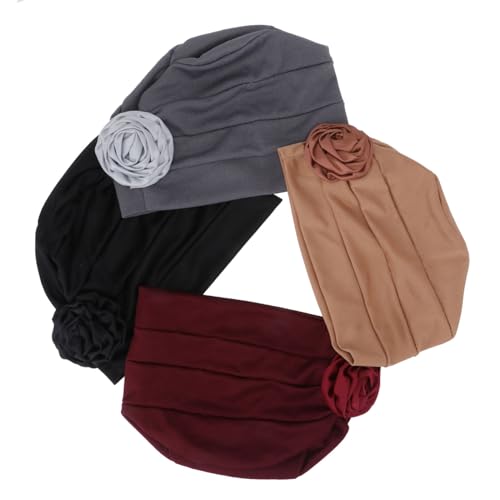 BESTYASH Women's Chemotherapy Cap Flower Design Stretchy Wrap Hat Sleep Hat Vintage Style Headscarf for Hair Lengths