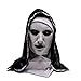 Wellinology Nun Scary Halloween Mask, The Nun Creepiest Latex Full Head Mask Evil Spirit Demon Gothic Supernatural horror Halloween Party Costume