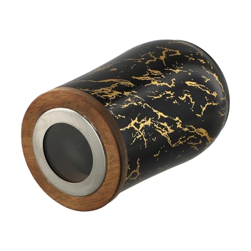 Envase para café de acero inoxidable con tapa de madera y vidrio miniatura 4