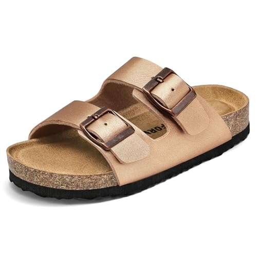 Image of K KomForme Kids Sandals Boys Girls Slide Cork Footbed Slipper with Adjustable Straps for Little Kid /Big Kid