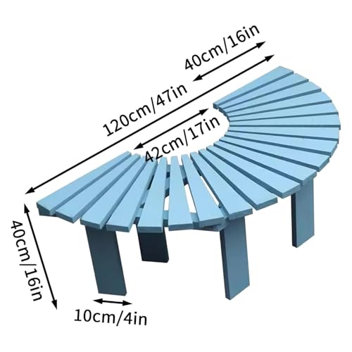 Banco de madera resistente a la intemperie semicircular para exterior de 3 plazas 3
