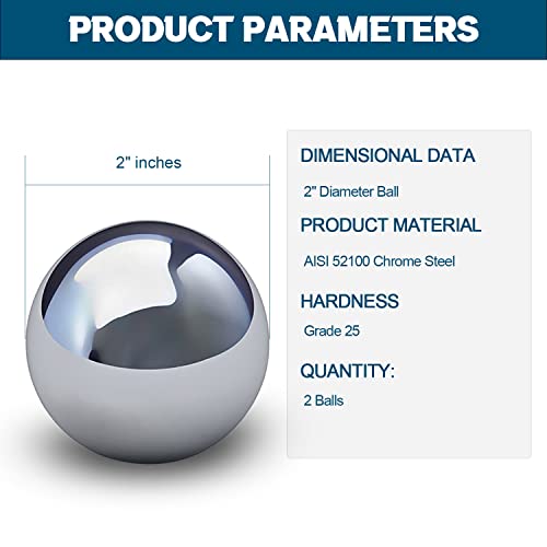 Image of 2pcs 2 inch Inch Chrome Steel Bearing Balls (51mm)