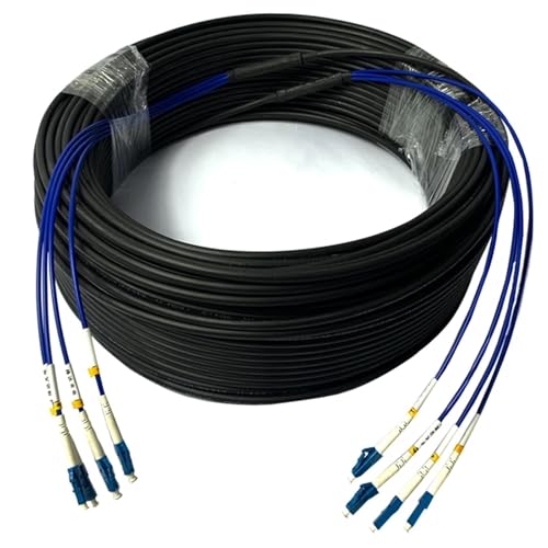 ZZWFKXQ LC Gepanzertes optisches Kabel, Einzelmodus, 2-adrig, 4-adrig, 6-adrig, 8-adrig, für den Außenbereich, Glasfaserkabel (10 m bis 40 m) (2-adrig, 2LC-2LC, 40 m)