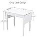 Chende White Vanity Desk with Drop Leaf, Dressing Makeup Table with Drawer for Bedroom, Wooden Entryway Table for Home Furniture