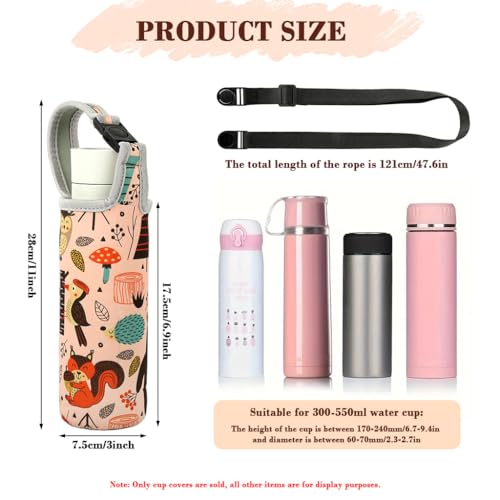 Image of HASTHIP Outdoor Bottle Carrier Sleeve for 500-750ml Bottles, Portable Insulated Water Bottle Holder with Handle Adjustable Strap, Thick Durable Polyester for Hiking, Travel, and Daily Use