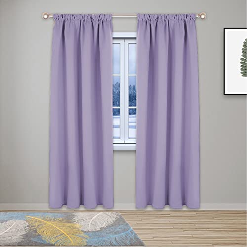 GZQIAWY 1 Pack Blackout Curtains Thermal Curtains for Bedroom Living Room Soft Window Treatments for Kids Super Soft Pencil Pleat Lavender 50 in x 70 in (W x L)
