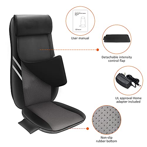 Image of Snailax Shiatsu Back Massager with Heat for Home & Office, Full Back Massage Chair Pad with 8 Kneading Nodes, Vibration Seat Cushion, Chair Massager for Office Workers, Seniors, Mom, Dad Gifts Father
