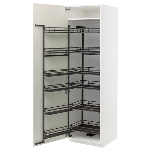 ProTuning HOMEMETOD Armario alto con despensa extraíble, blanco/Veddinge blanco, 60x60x200 cm