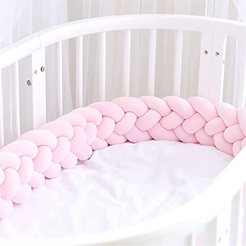 Lit Lit Pare- Chocs, 4 Brins Tresses Torsadées, Serpent Tressé de Lit, Coussin Noeud Tressé, Oreiller Dormeur Latéral Tressé, Longues Bandes Tissées,Coton Coton pour Bébé, Idéal comme Lit De Voyage Cover