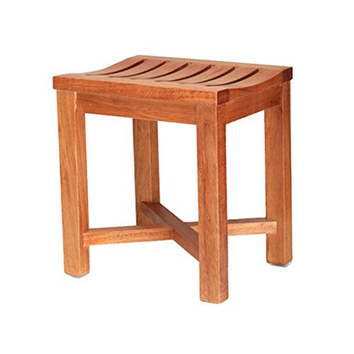Shower/Bath Stools Wooden Shower Seat Stool Wood Change Shoes Stool for Elderly/Disabled Anti-Slip Heavy Duty Cross Reinforcement Shower Seat Stool for Shower/Bathroom/ Max. 250kg(42*34*46cm)