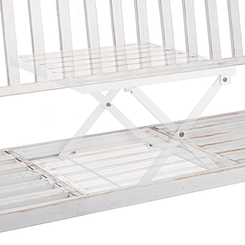 Banco de exterior decorativo Relaxdays de 3 plazas estable en blanco y bronce 7