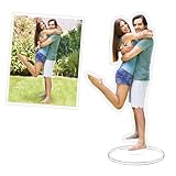 Personalisierte Figure Acrylic Standing Bilderrahmen mit Foto, Selbst Gestalten Acryl Glasbild Personalisierte Schreibtisch Deko für Geburtstag Jahrestag Weihnachten (A)