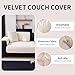MDSASFD Velvet Couch Cover, Washable Sectional Sofa Cover, Anti Slip Sofa Slipcover for 3 Cushion Couch Sofa L Shaped Armrest Backrest, Furniture Protector Covers for Pets Kids(White, Only 1 PCS)