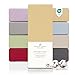 Produktbild DarBene Spannbettlaken 180x200 Premium, Jersey 100% gekämmte Premium Baumwolle, atmungsaktiv, superweiches Bettlaken bis 30 cm Matratzenhöhe, Oeko-TEX, Sand