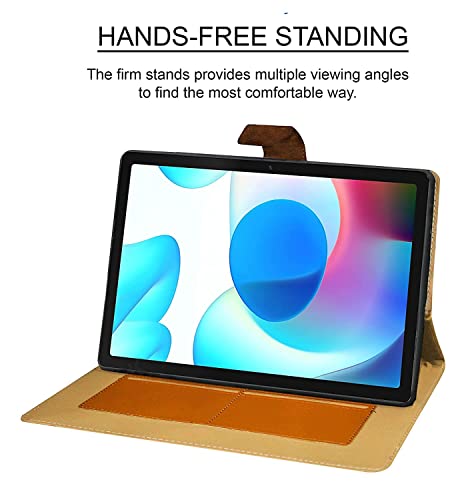 Image of Flip Cover Compatible for Realme Pad 10.4 Inch (2021) | Premium PU Leather Case with Stand Function | Smart Flip Tablet Cover with Auto Sleep /Wake | Black (Dark Brown)