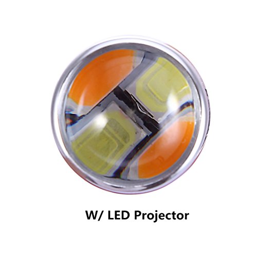 1157 2057 2357 7528 Turn Signal White Yellow Amber Switchback LED Light Bulbs 22 SMD with Projector, for Standard Socket, Not CK, Pair of 2 with Load Resistors - Thumbnail 5